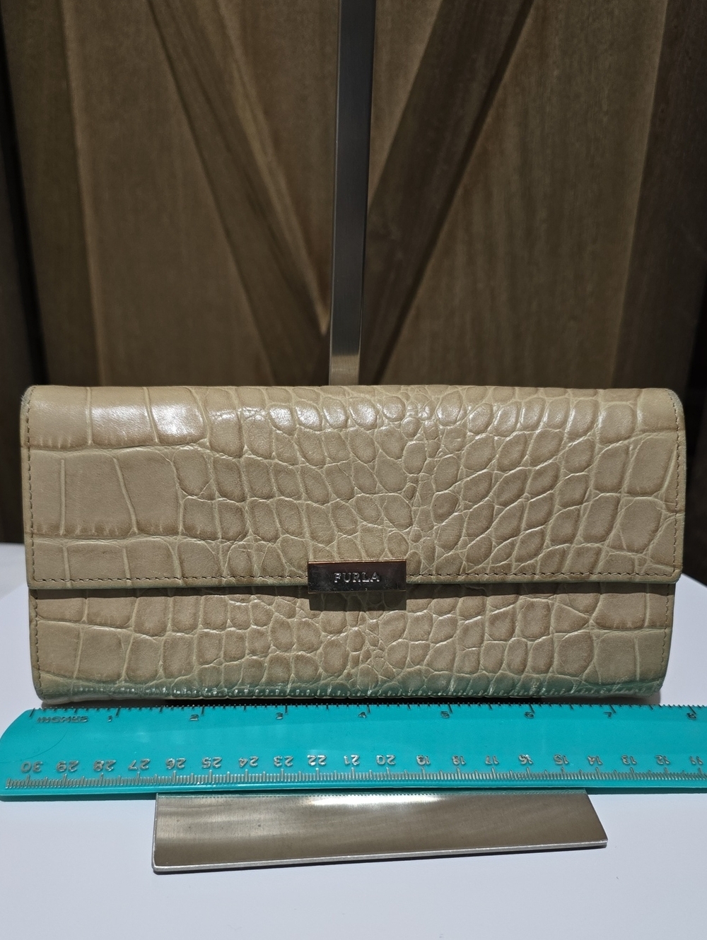 Furla Croc Embossed Long Wallet